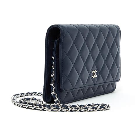 blue chanel wallet on chain